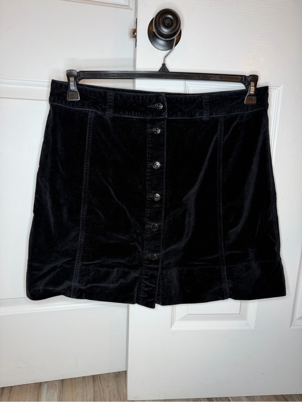 Kate Spade Broome Street Black Velvet Mini Skirt Women Size 16
